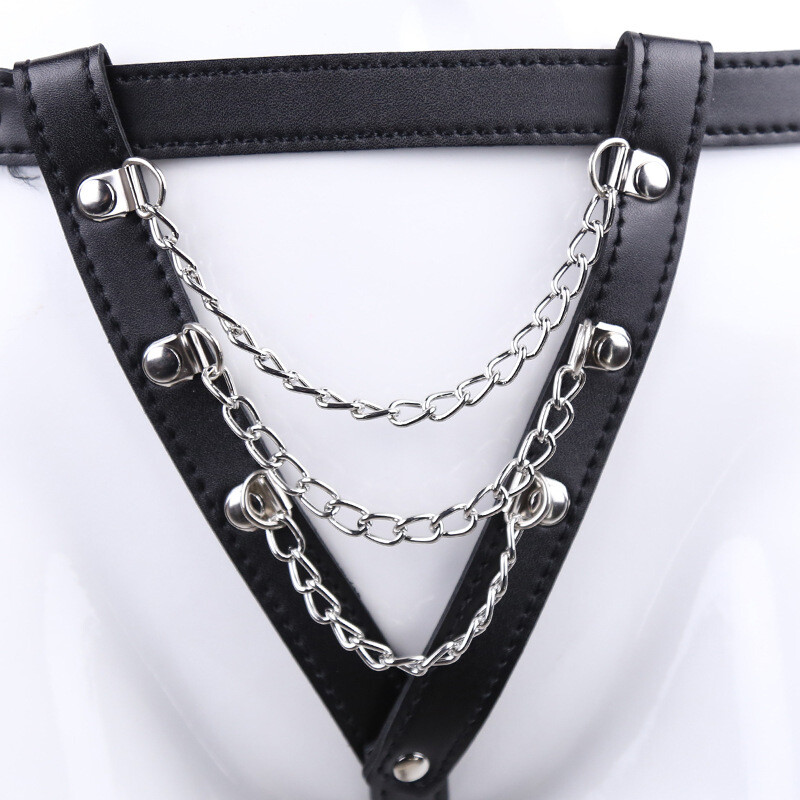New Women’s Punk Waist Belt Body Chain Faux Leather Harness Adjustable Briefs
