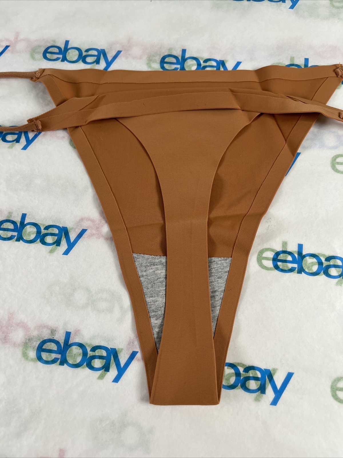 Shein Plain Seamless Panty And Embroidery Mesh Cut-Out Thong Size Medium