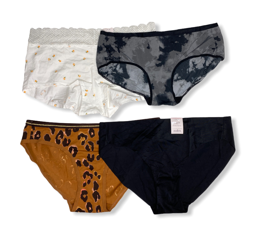 Women’s 4pk Assorted Styles & Colors Underwear – Auden – Size L (12-14) – S717