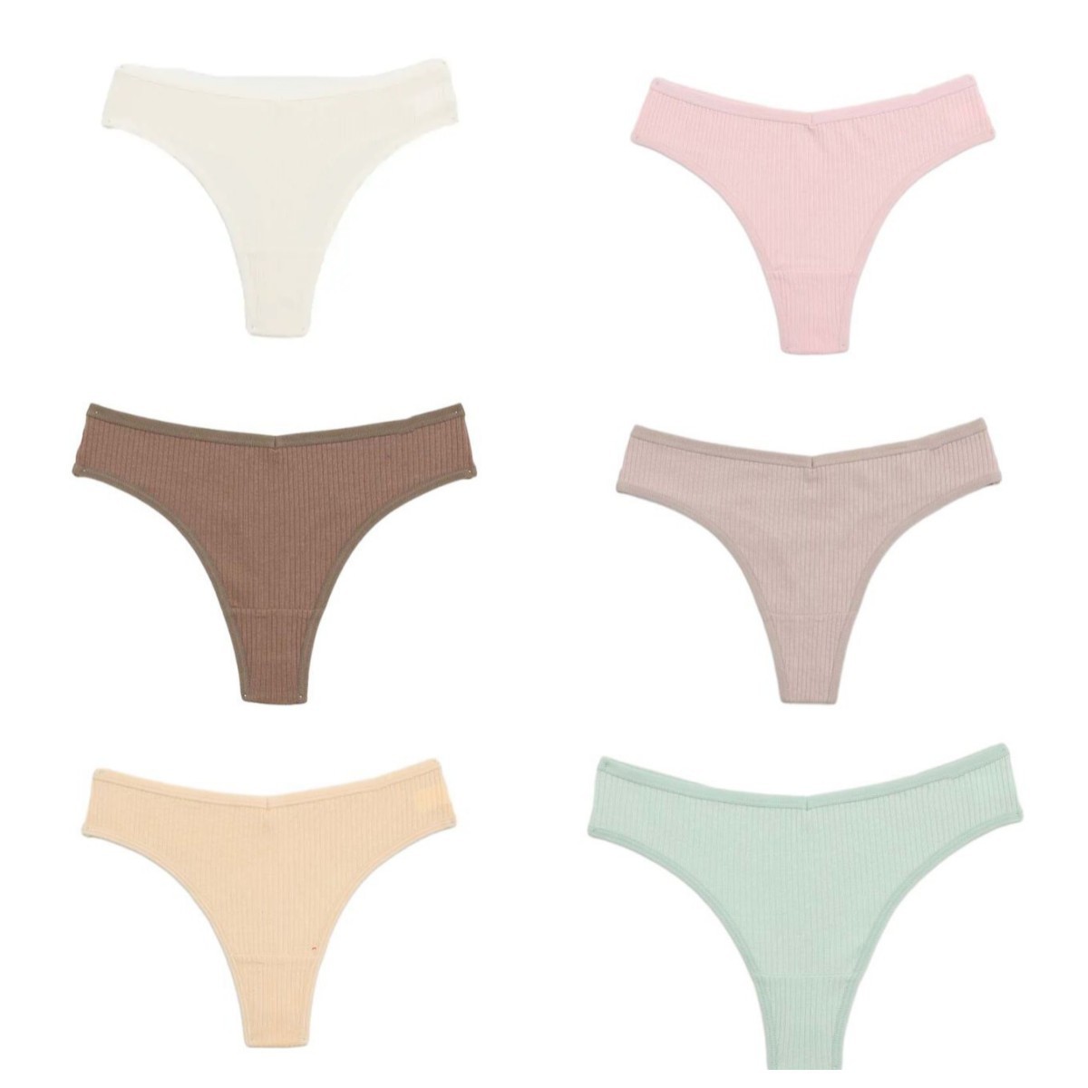 6 Pack Lot Sexy Womens Panties Thongs G String Underwear Lingerie High Cut Brief
