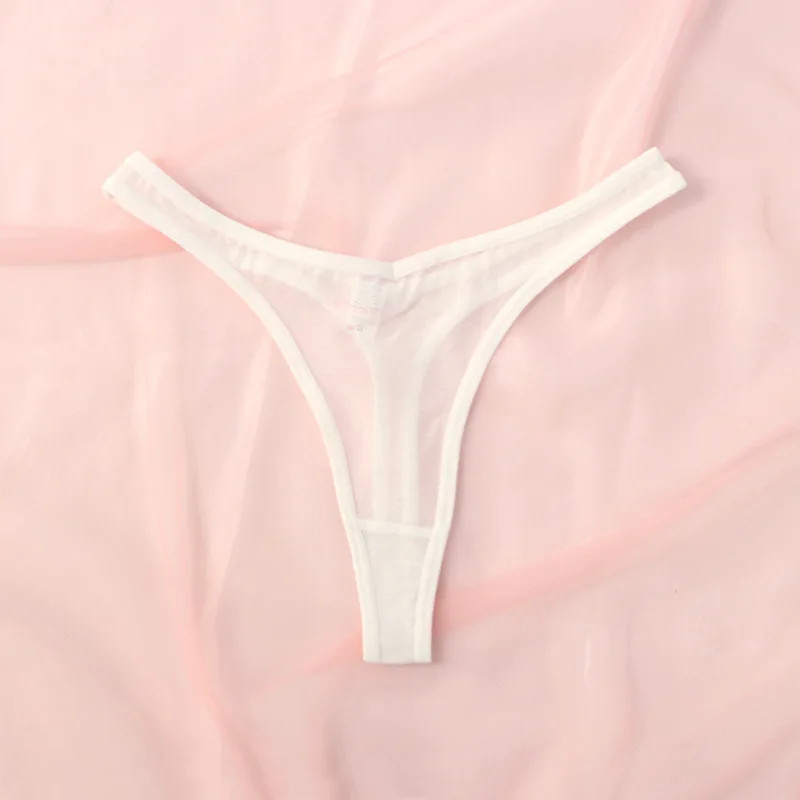 Seamless Thong Panties Mid Rise Women’s Sheer Mesh Soft Breathable Underwear