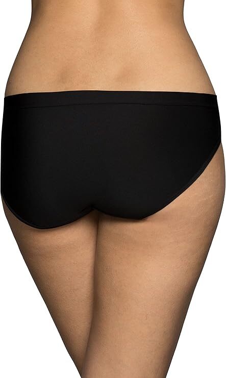 5 Prs Vanity Fair Beyond Comfort Silky Stretch Bikini 18291 Black 5-6-7-8