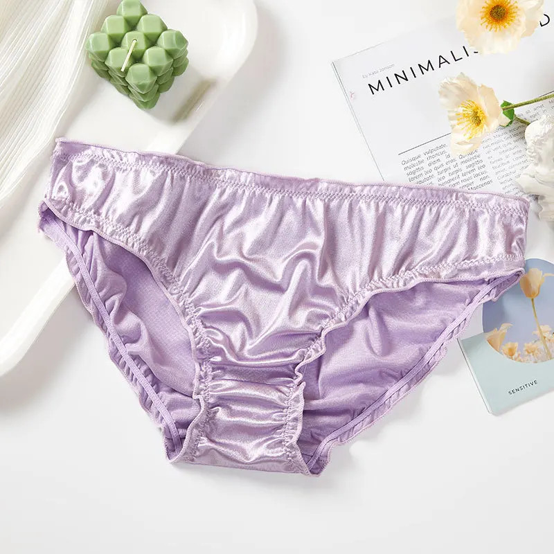 Satin Briefs Women’s Low Rise Seamless Solid Soft Silk Feel Comfortable Wear