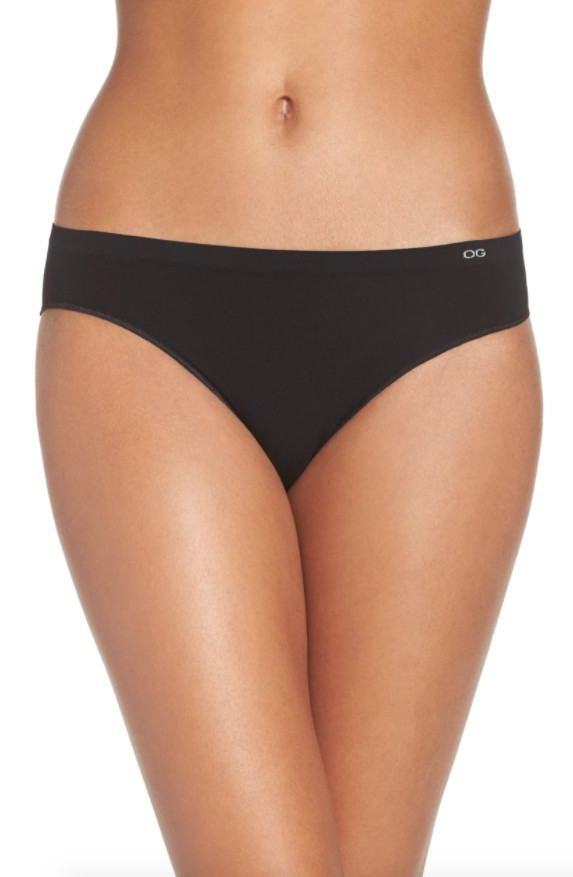 OnGossamer L7005 Black Women’s Clean Lines Seamless Bikini Panty Size S