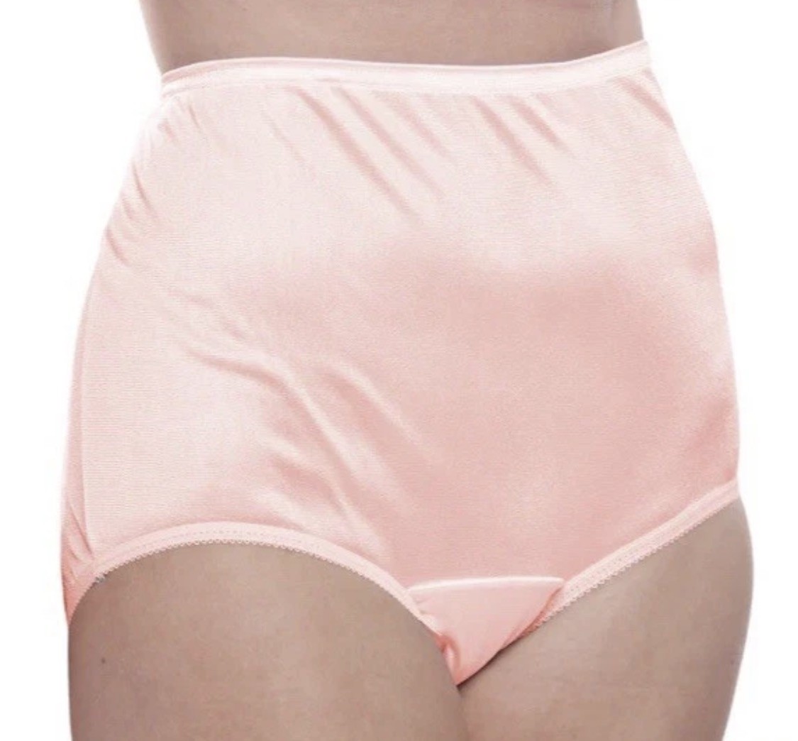 3 Pack ‘Plain Jane’ Panties Nylon Brief Panty Style 331 Teri Lingerie Sz 12