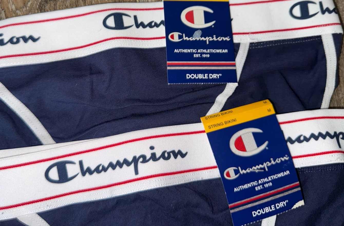 Champion ~ 2-Pair Womens String Bikini Underwear Cotton Blend Navy Blue ~ M