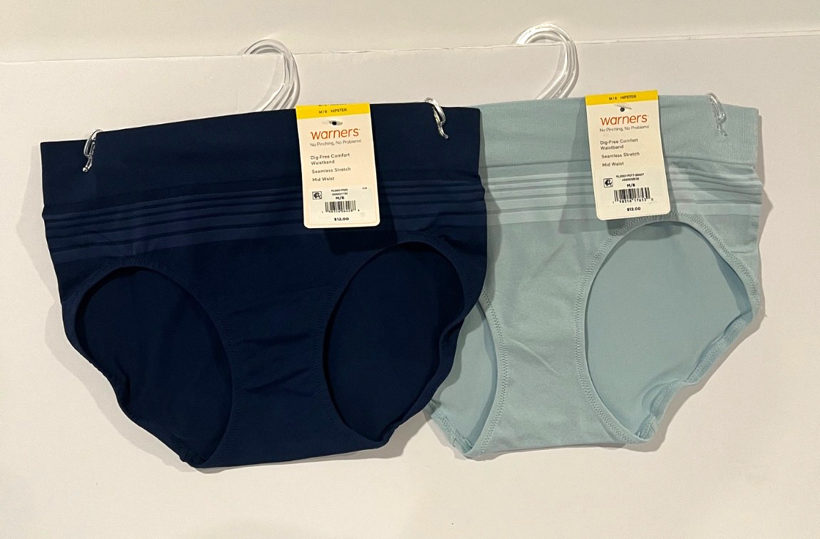 Warners hipster seamless stretch panties 2 pair size 6/M