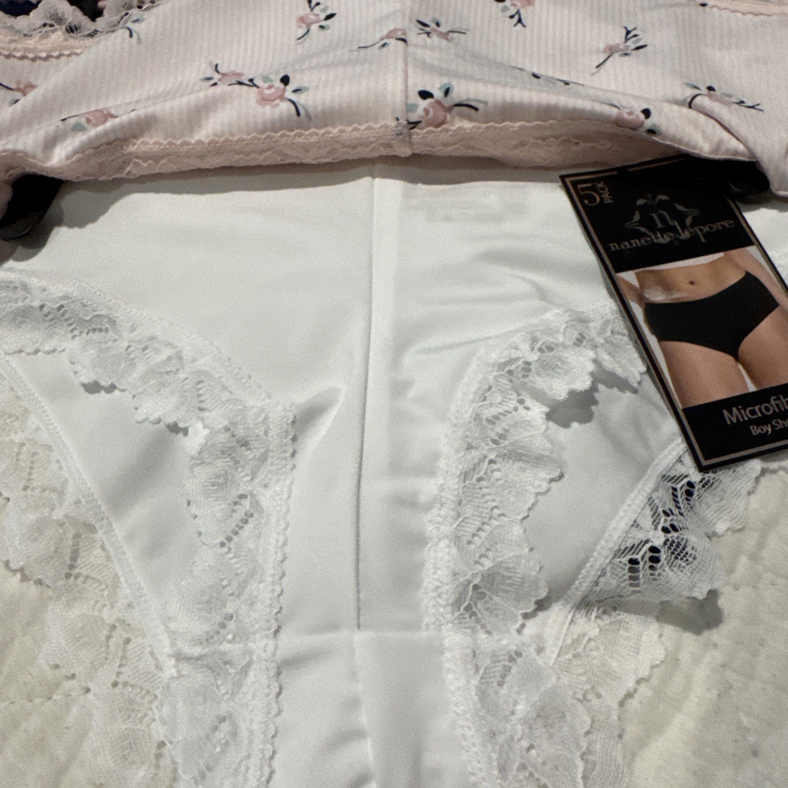 Nanette Lepore 5 Pack Boyshort Lace Panties Set Size Small Underwear Pink
