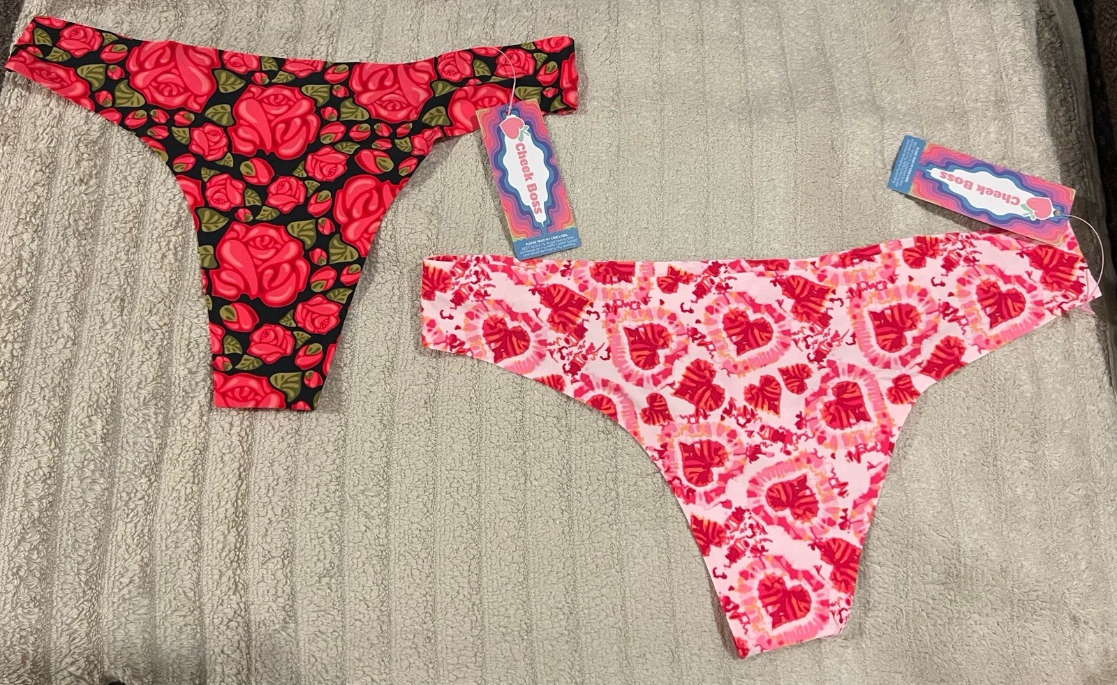 2 Pairs of Cheek Boss Thong Underwear, Size S