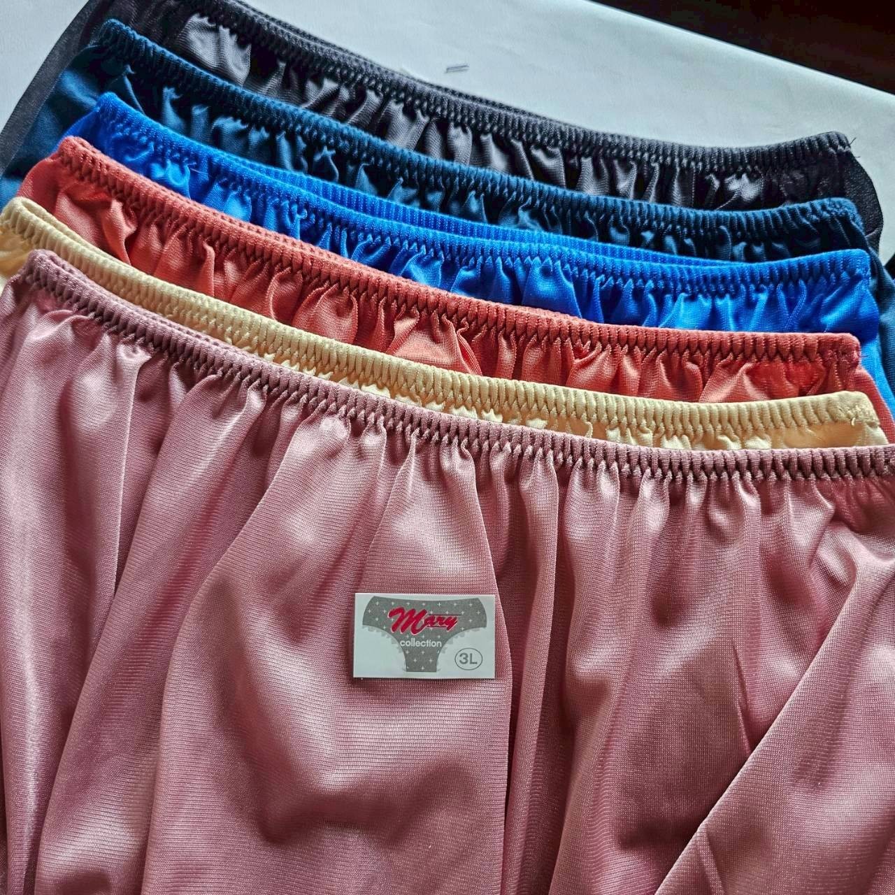 12 Plus Underwear Granny panties Nylon Woman Man Briefs Soft Silky Waist 44″-48″