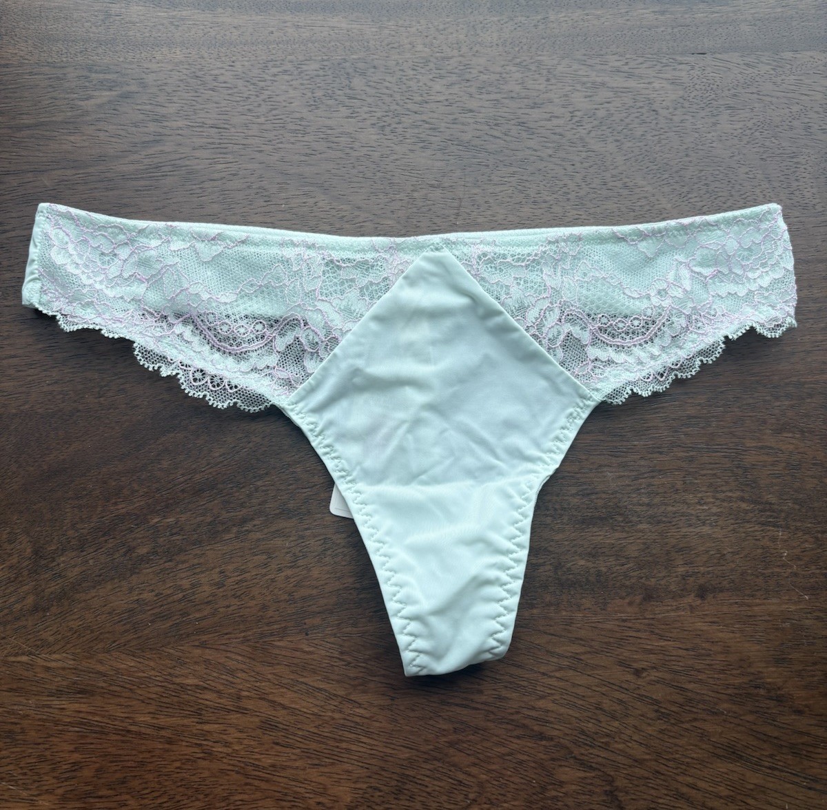 Skarlett Blue Minx Lace Thong Blue Pink XS NWT Low Rise Panty 371100