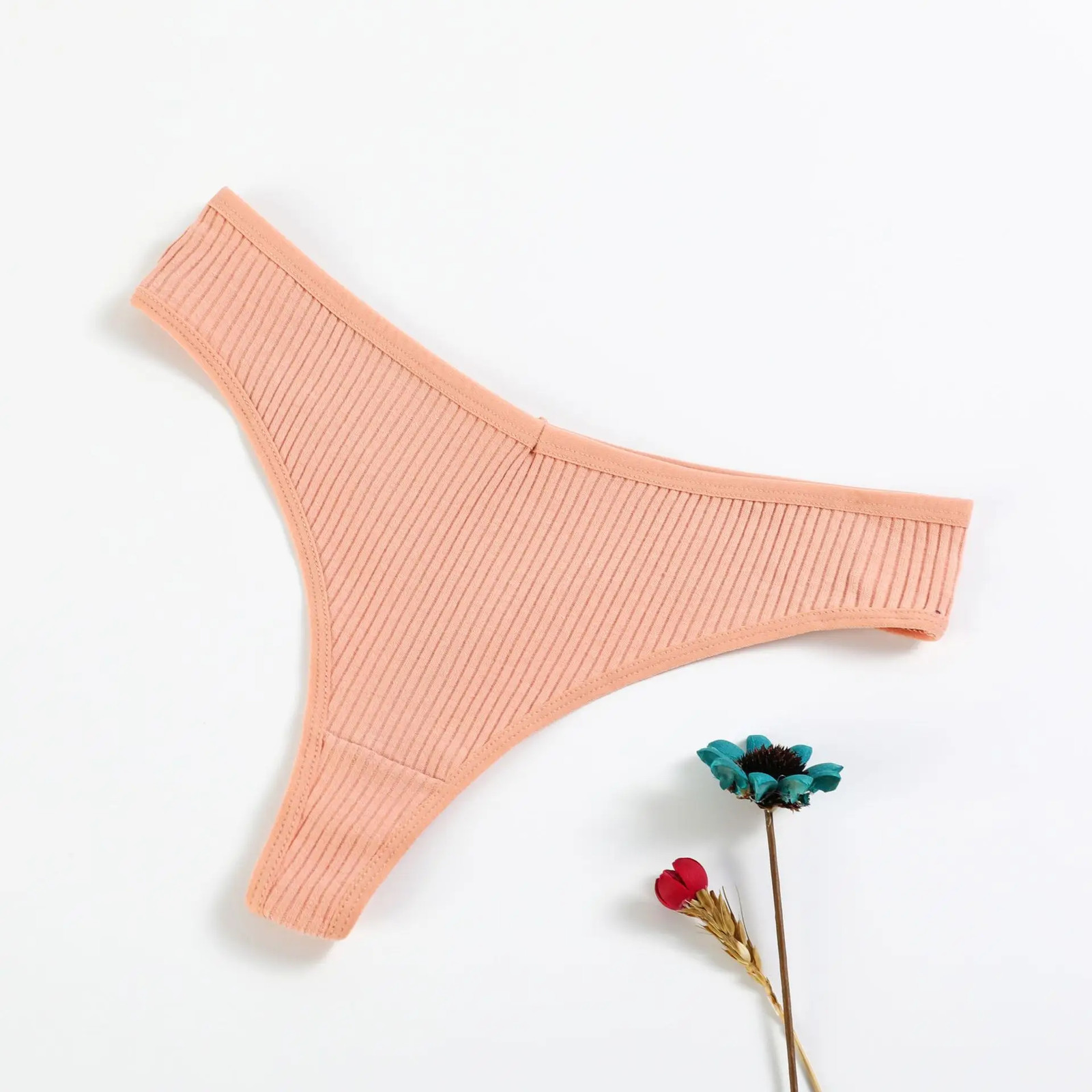 Cotton Thong Panties Low Rise Womens G String Soft Stretch Comfort 10 Pcs