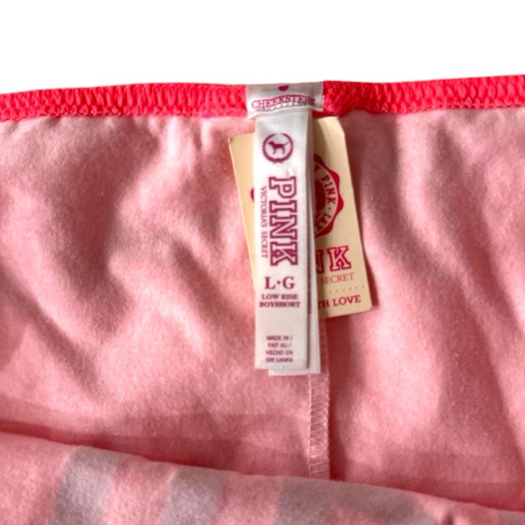Victoria’s Secret PINK ~ What’s Up ~ VTG Lace Inset Boyshort Panties LG Y2K NWT