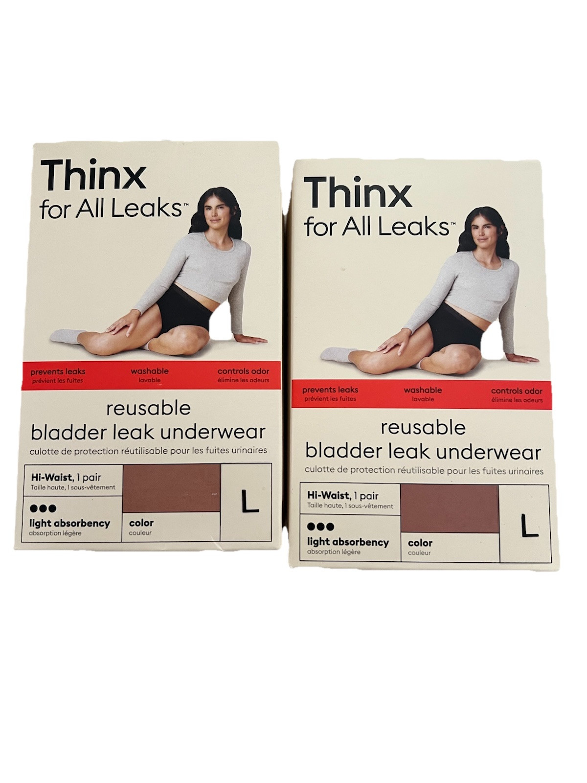 Thinx for All Leaks Hi Waist Incontinence Underwear in Desert Rose – L 2packs