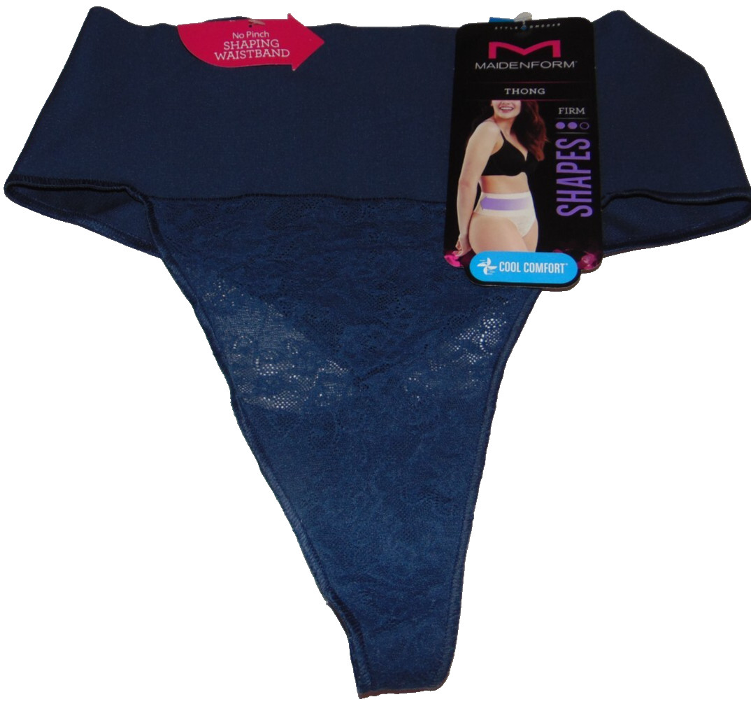~NWT MAIDENFORM No Pinch Shaping Waistband Lace Thongs! Size XL Super Cute FS:)~