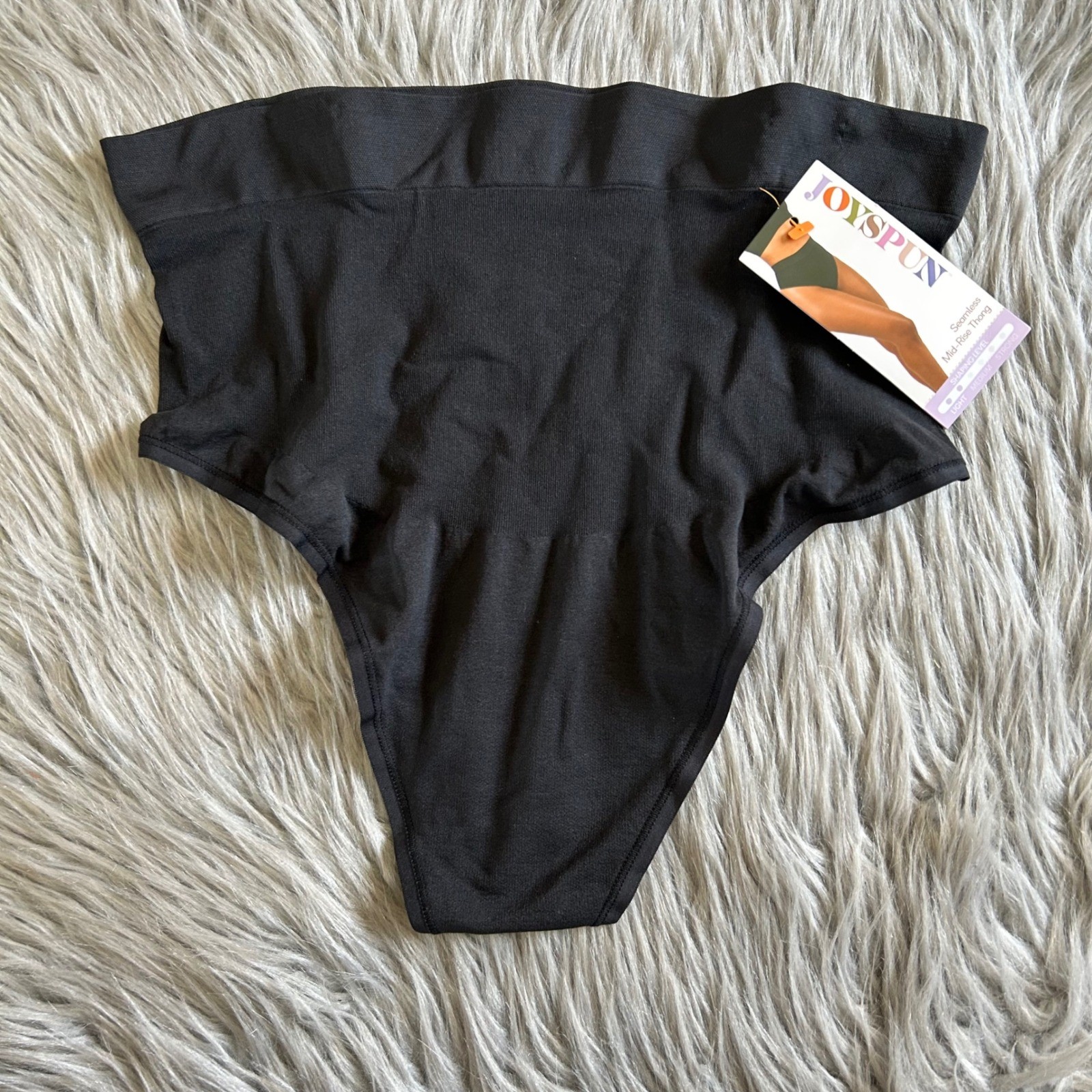 Joyspun Seamless Mid-Rise Thong Women’s Size XXL (20) Black Shapewear