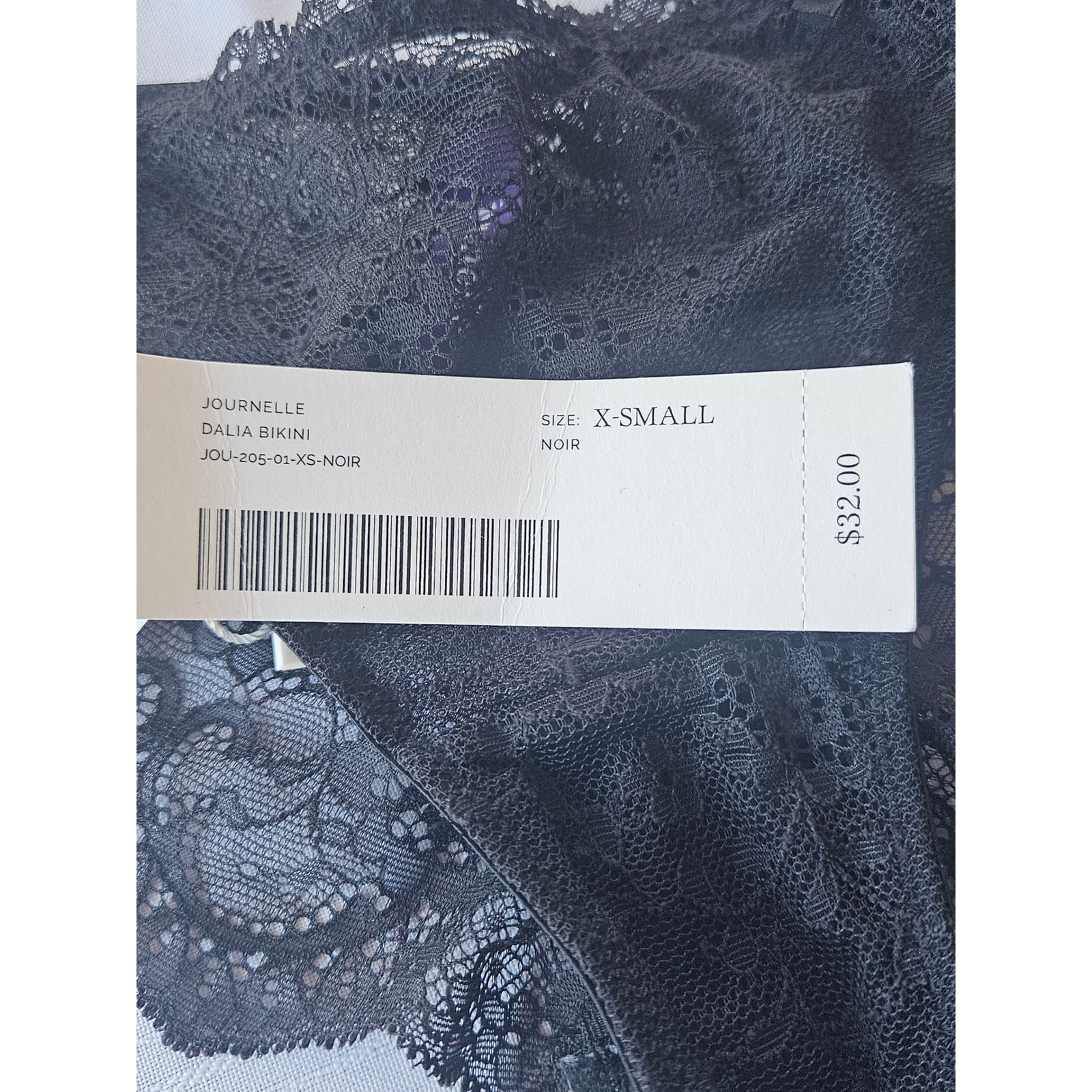 Journelle Dalia Bikini Panties Black Floral Lace Noir JOU-205-01-XS-NOIR NWT XS