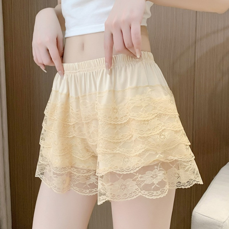 Lady Floral Underpants Lace Ruffle Layered Tiered Shorts Knickers Panties Summer