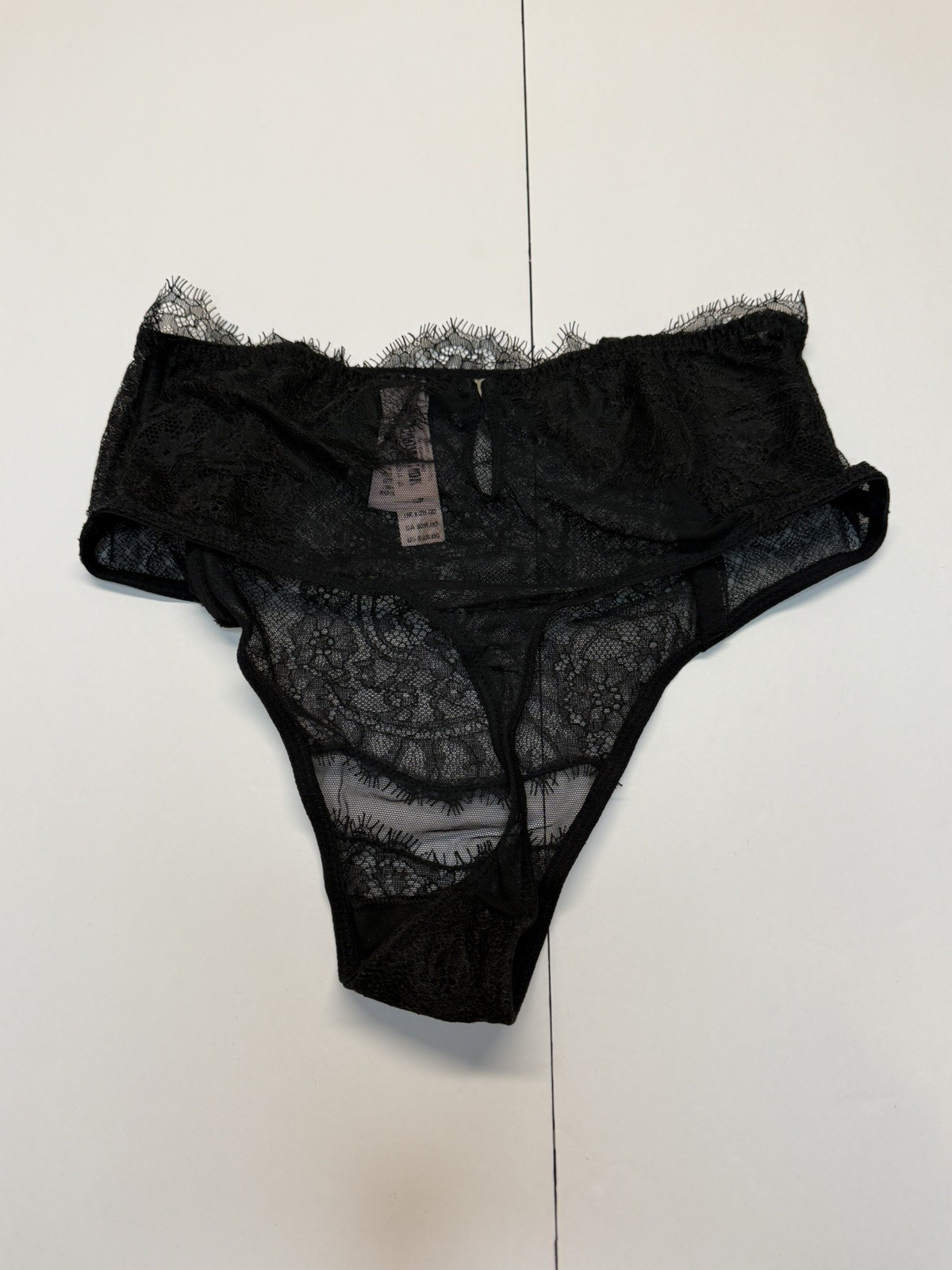 NWT VTG Victoria’s Secret Dream Angels Black High Waist Thong Panties Size Small