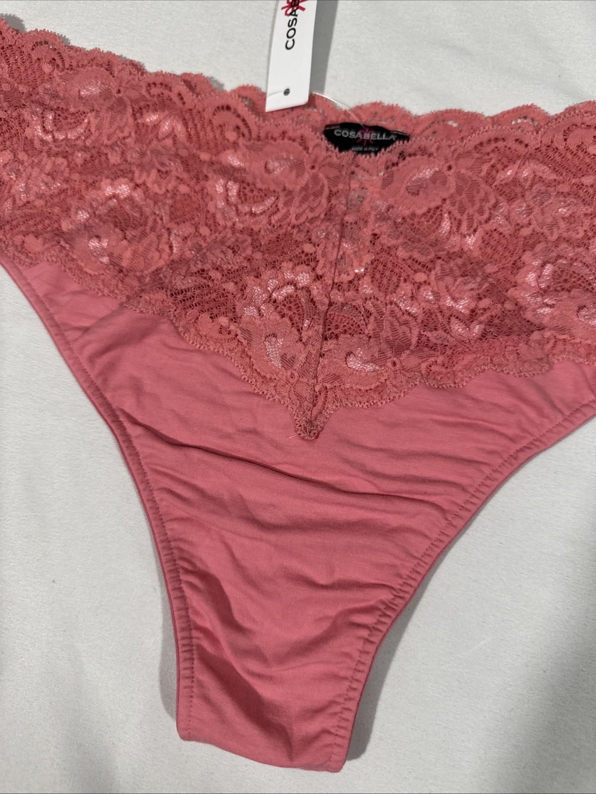 NWT Cosabella [ PLUS 18/20 2X ] Never Say Never Lovely Thong Dusty Rose T2181