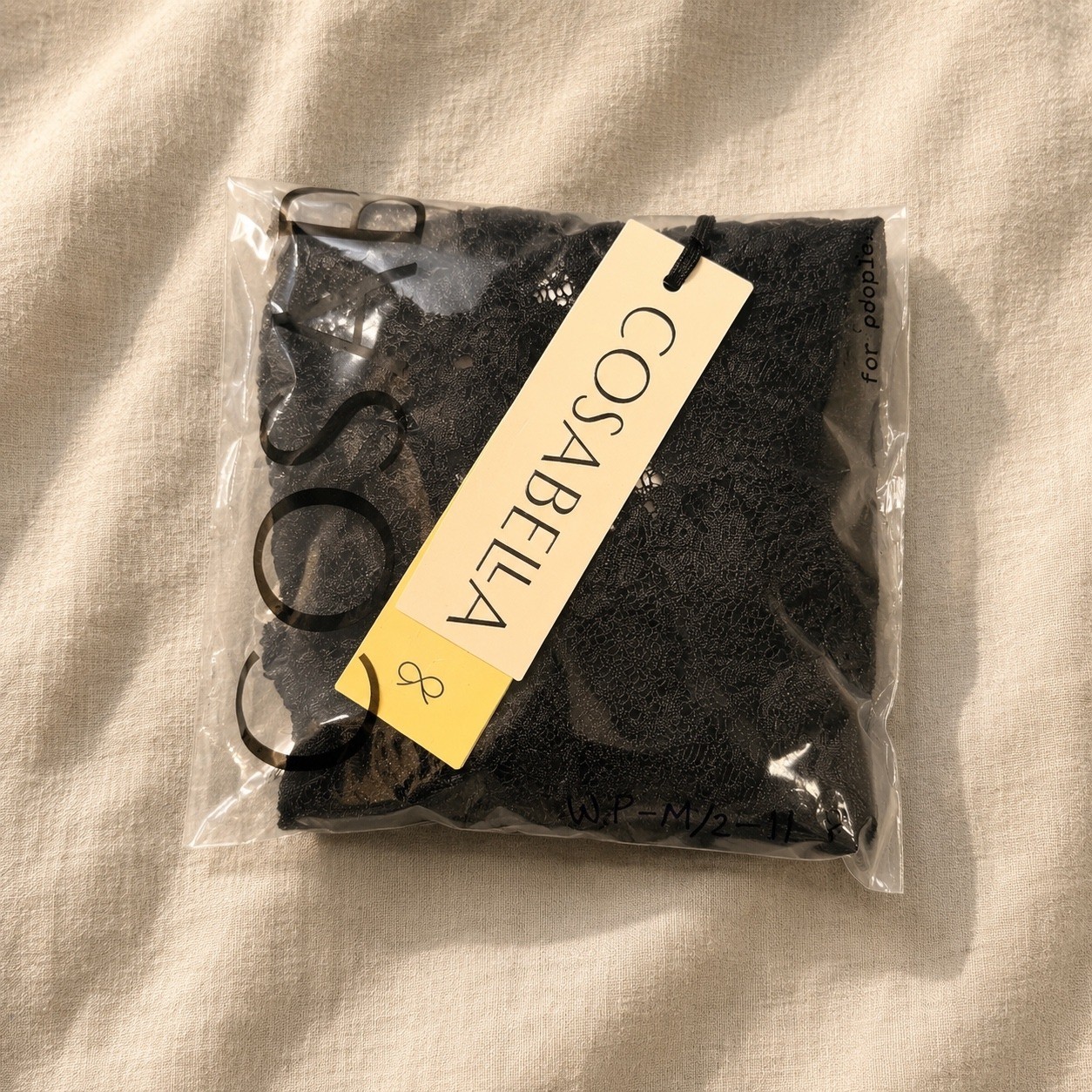 COSABELLA Never Say Never Side Tie Brazilian Panty Black Lace Size/ M/L – NWT