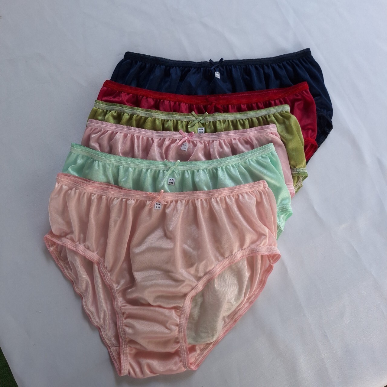 6 Nylon Panties Bikini Silky Underwear Woman Man Light Soft Briefs Hip38″-42″ XL