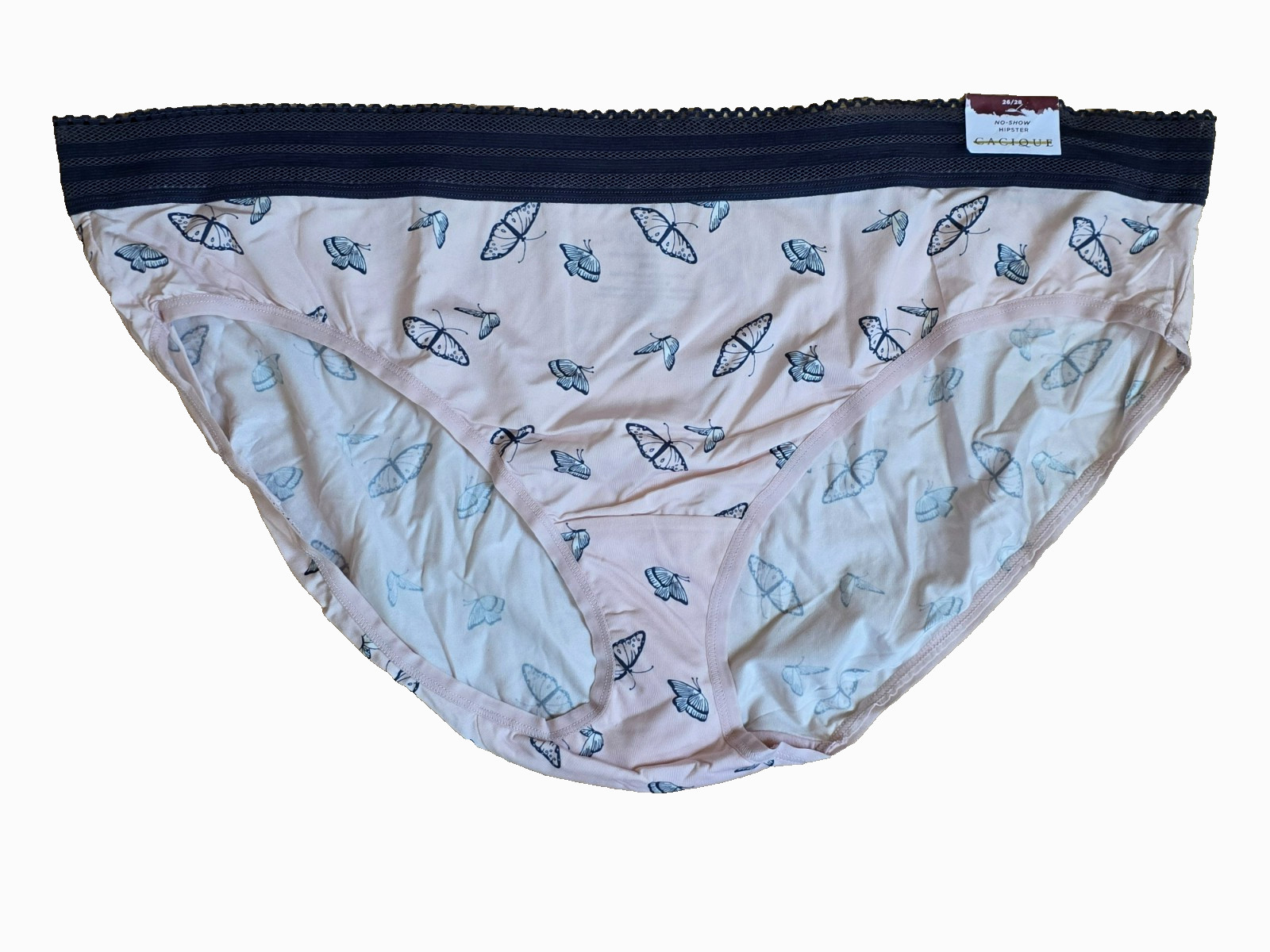 NWT CACIQUE LANE BRYANT 26/28 No Show Hipster Panties Butterflies