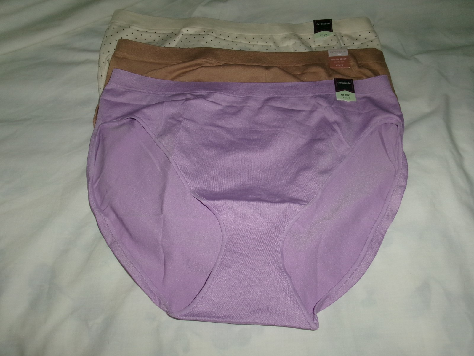 NWT~ 3 Pair Ambrielle Women’s Hi Cut Brief Panties Sz XXL 9