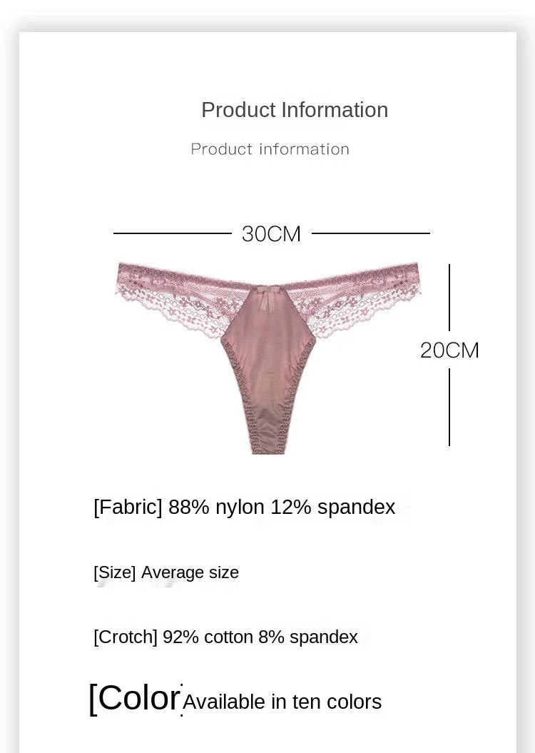 Low Rise Lace G String Panties Women’s Hollow Out Seamless Soft Stretch Thong