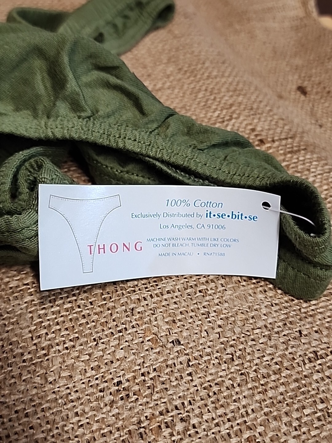 Lot Of 3 It.se.bit.se Cotton Thongs Size M-6 Green NWT