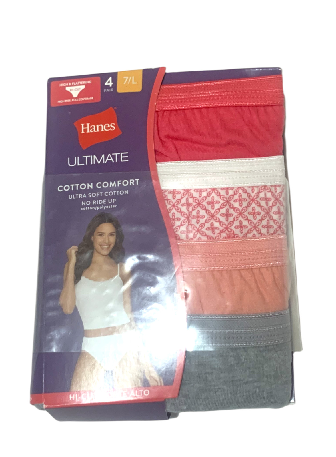 Hanes® Women’s 4 packs Hi-Cut ” 100% Cotton” NEW!!!!