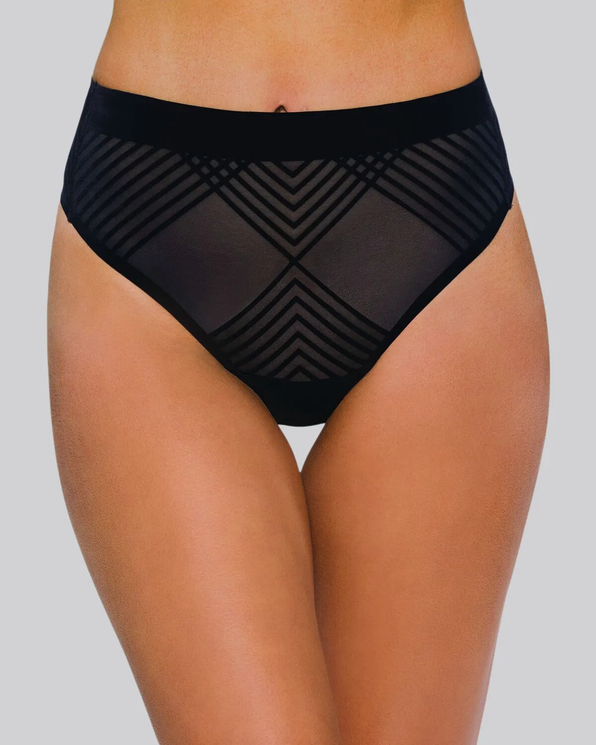 $50 Nancy Ganz Women’s Black Pinstripe Body Perfection Stretch Thong Size Large