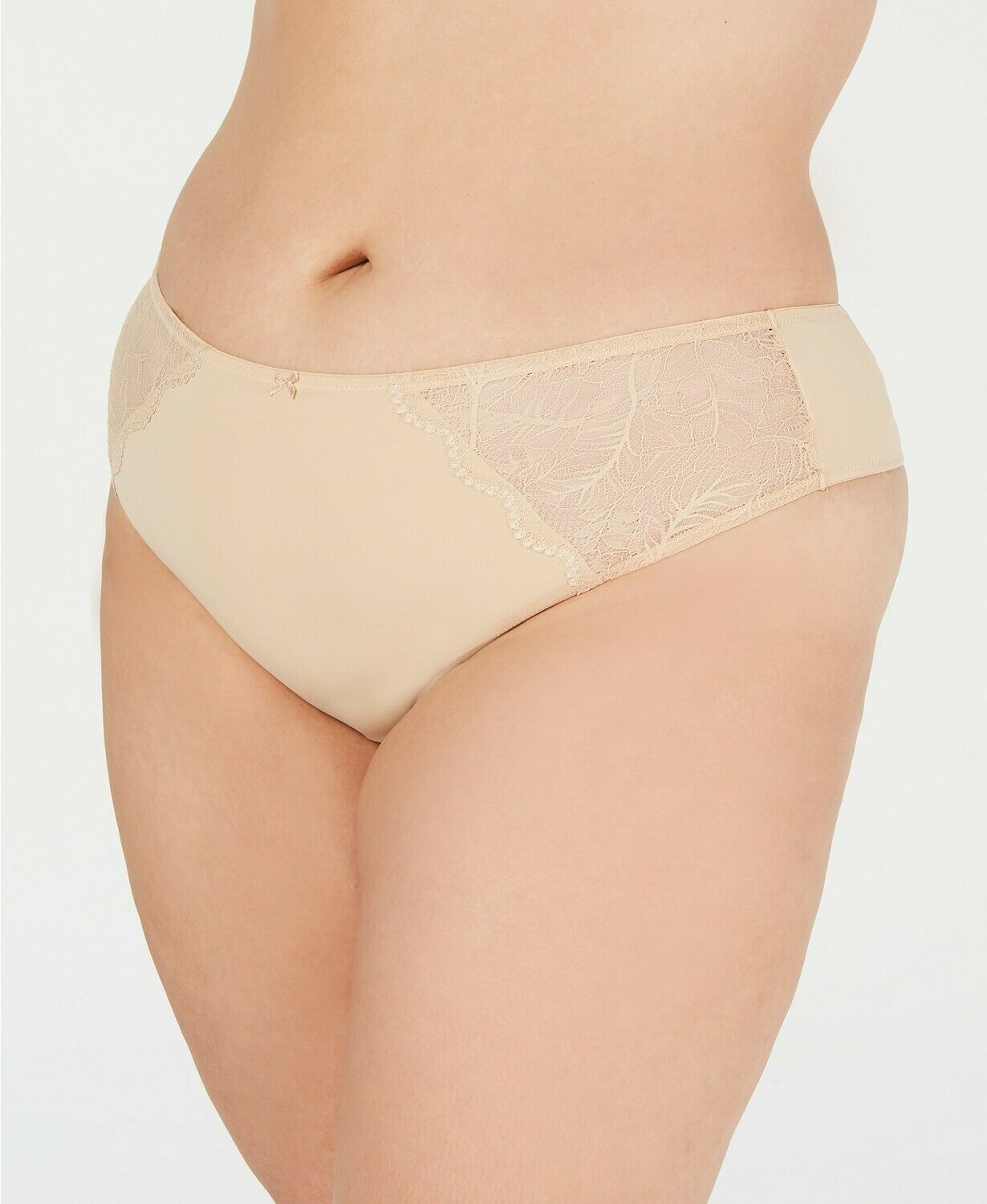 Thong Panties Lace Trim Frappe Tan Plus Size 2X INC $11 – NWT