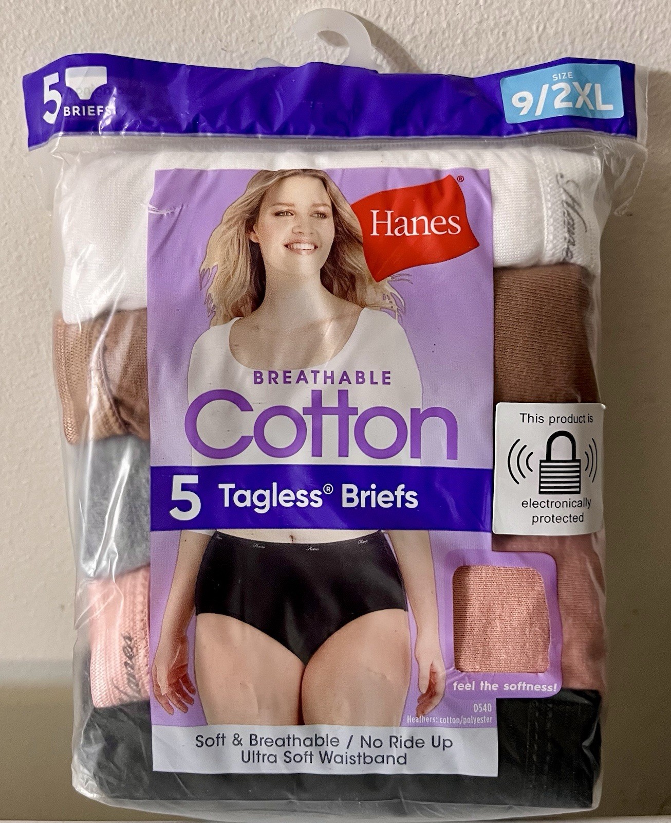 2 Pk / 10 Pair Hanes Womens Breathable Cotton Tagless Briefs Size 9 / 2XL