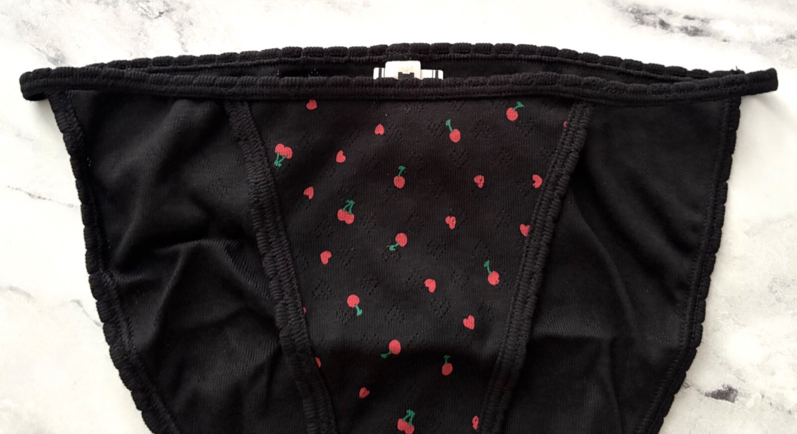 PINK Victoria’s Secret String Bikini Panty Black Cherry Heart S M L XL 2XL