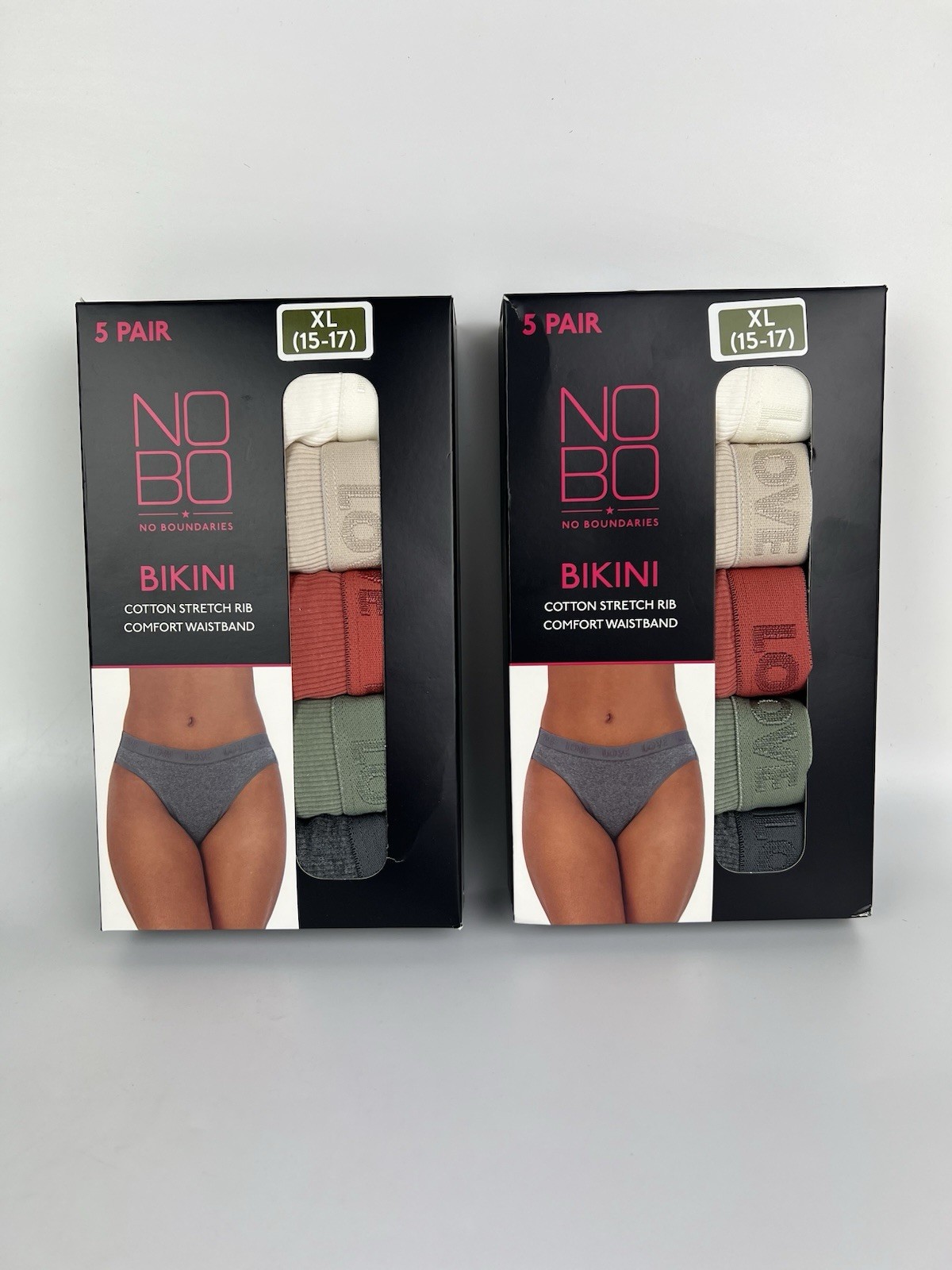No Boundaries Women’s Lot Of 2 Stretch Bikini Underwear Size XL (15-17) 10 Pair
