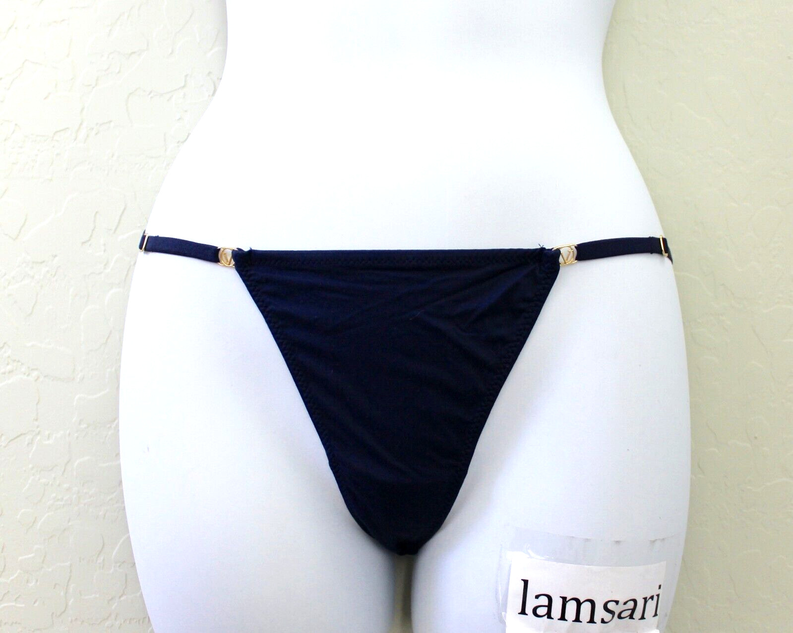 Victoria’s Secret Love Cloud Adjustable String Bikini Panty Blue Size L NEW