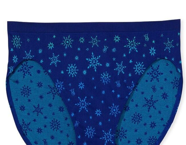 XXL Blue Snowflake SEAMLESS NOSHOWFULLCOVER Victorias Secret HighLeg Brief Panty