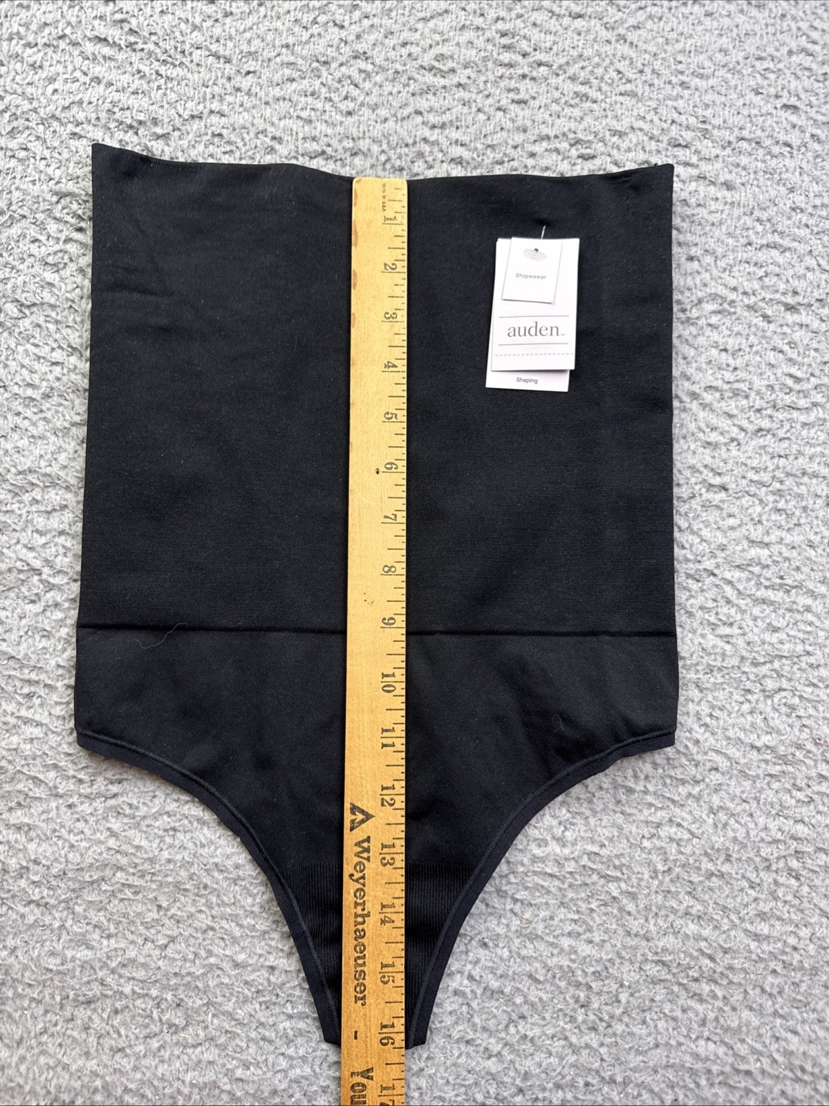 Auden Womens Large Black Medium Support Seamless High Waist Shaping Thong