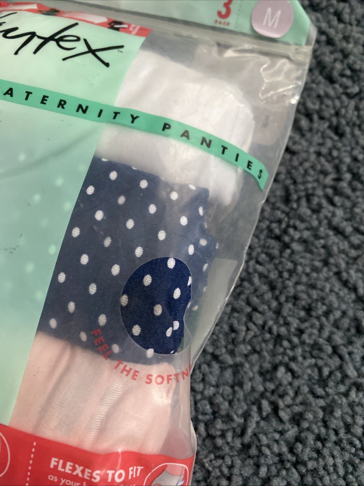 3 Pack PLAYTEX MATERNITY PANTIES, Fold Over Modern Briefs, Rolls Up, Size M,