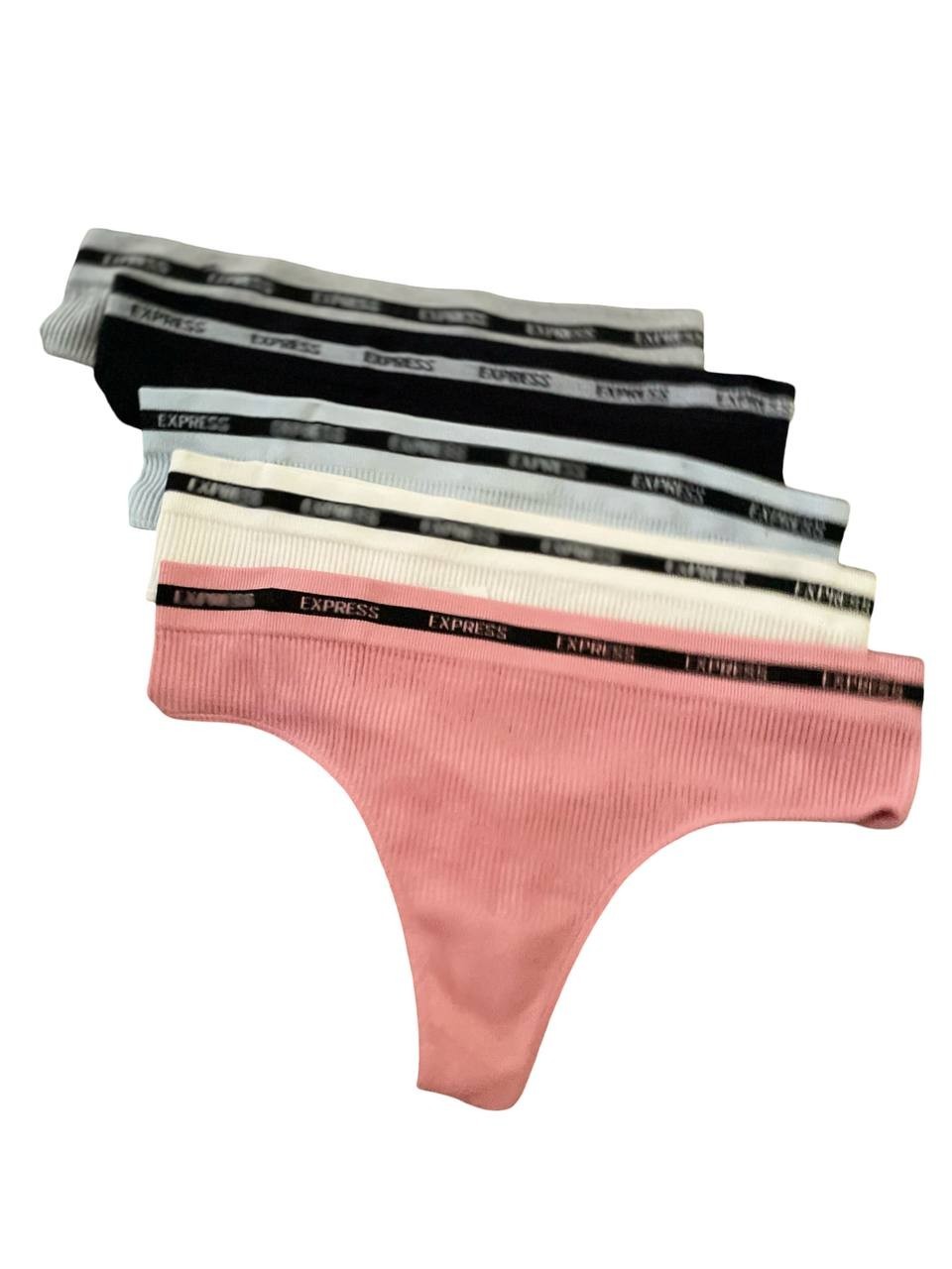 Express Seamless Ladies Ribbed Thong Simple Women’s Low Waist Sz L New