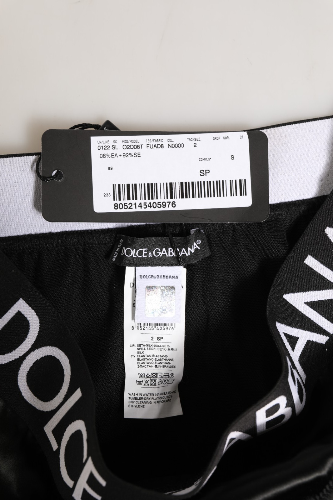 DOLCE & GABBANA Underwear Black Satin High-Waist Brief Logo Women IT2 / S 270usd
