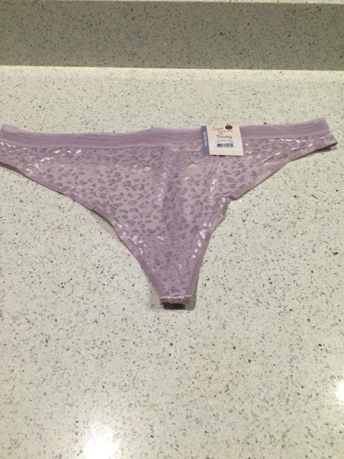 Secret Treasures Thong One Pair Size XX-Large (9) Purple NEW with tags Jacquard