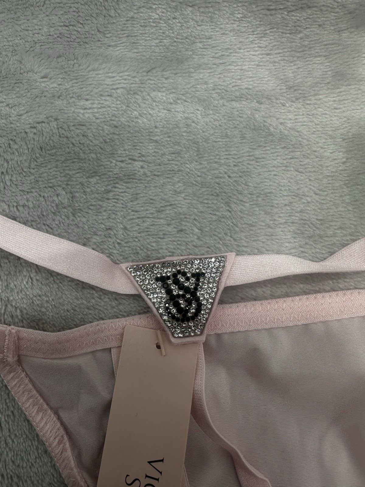💕VICTORIA’S SECRET 💕 Scattered Shine Strap Shine V-String Angel Pink X-LARGE