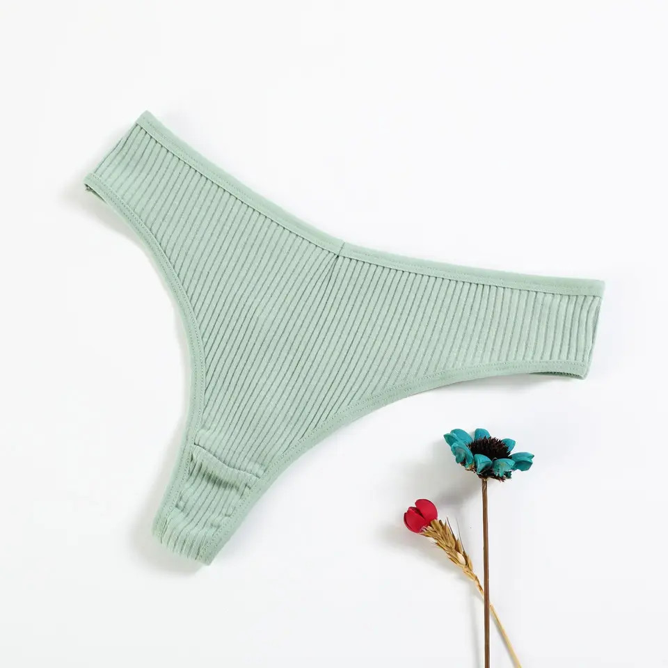 Cotton Thong Panties Low Rise Womens G String Soft Stretch Comfort 10 Pcs