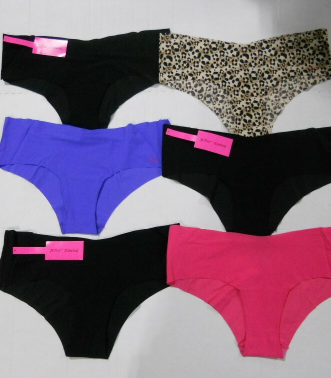 6 pairs BETSEY JOHNSON invisible Hipster Barely There No Lines Panty Sz S M L XL