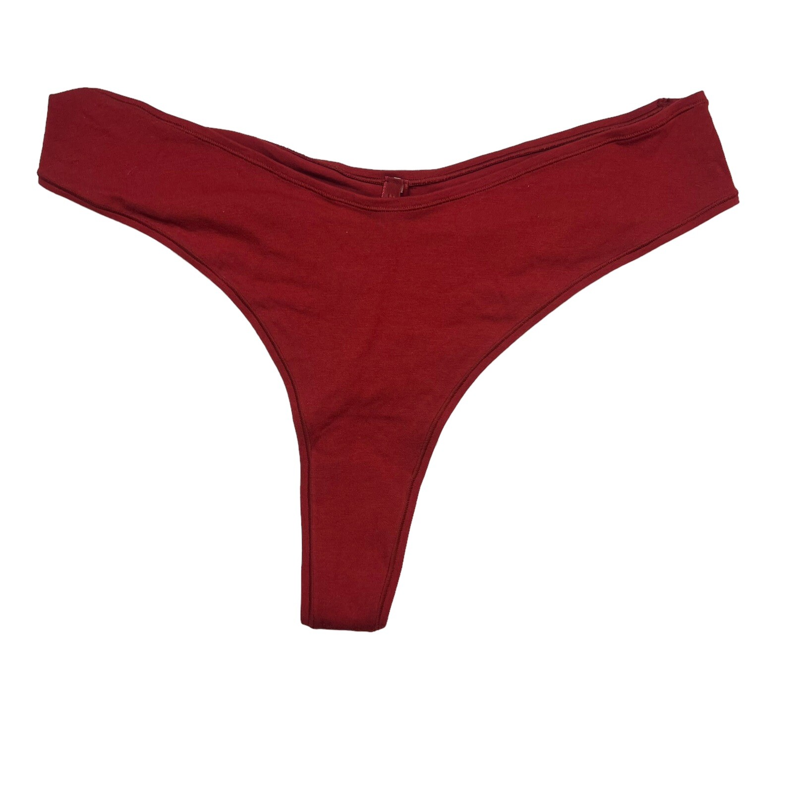 Skims Cotton Thong Panty Brick Red 4X New
