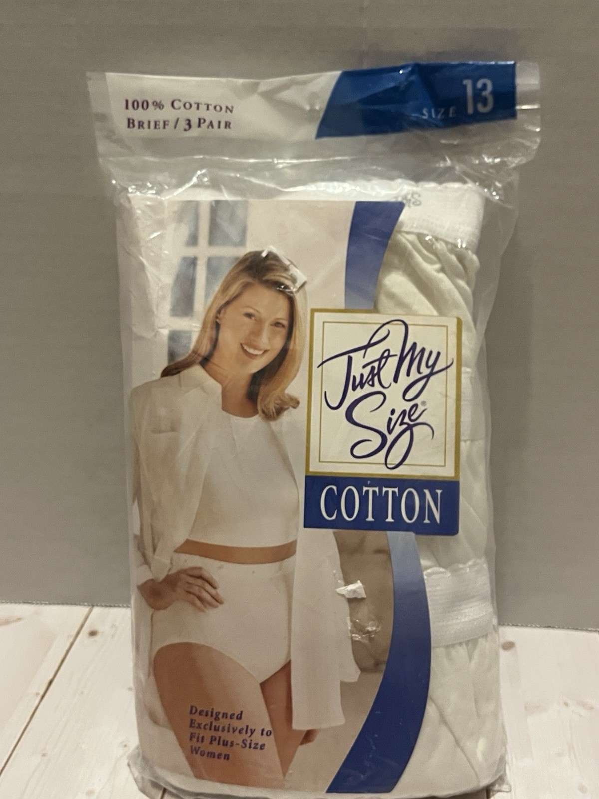 NOS 3 pair pack women’s size 13 Just My Size cotton briefs panties white