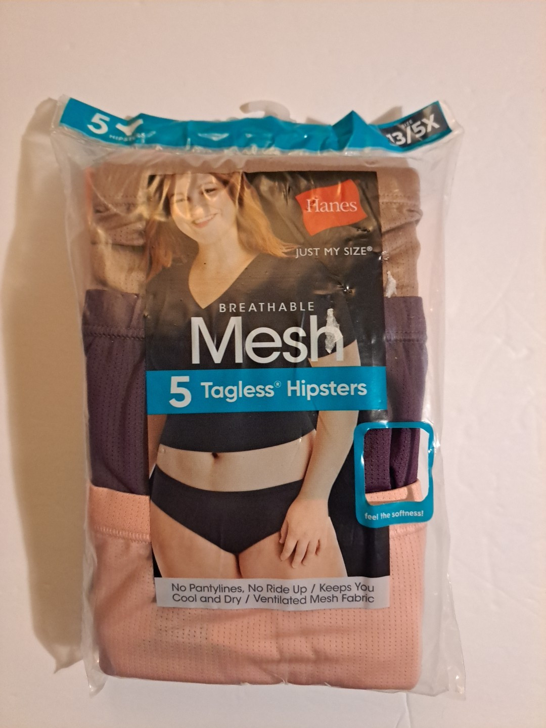 New Hanes Breathable Mesh 5 Tagless Hipsters Size 13/5X Assorted Underwear