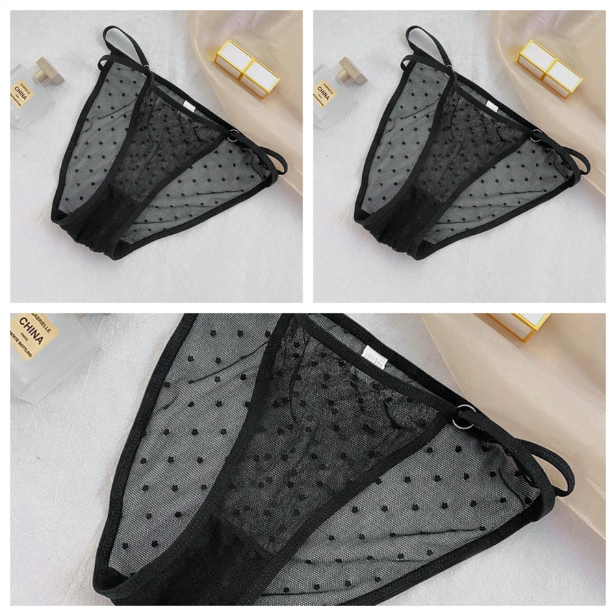 Lace Briefs Mid Rise Semi Sheer Breathable Soft Women’s Panties Underwear 3 Pcs
